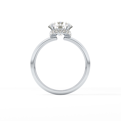 Round Hidden Halo Lab Grown Diamond Engagement Ring