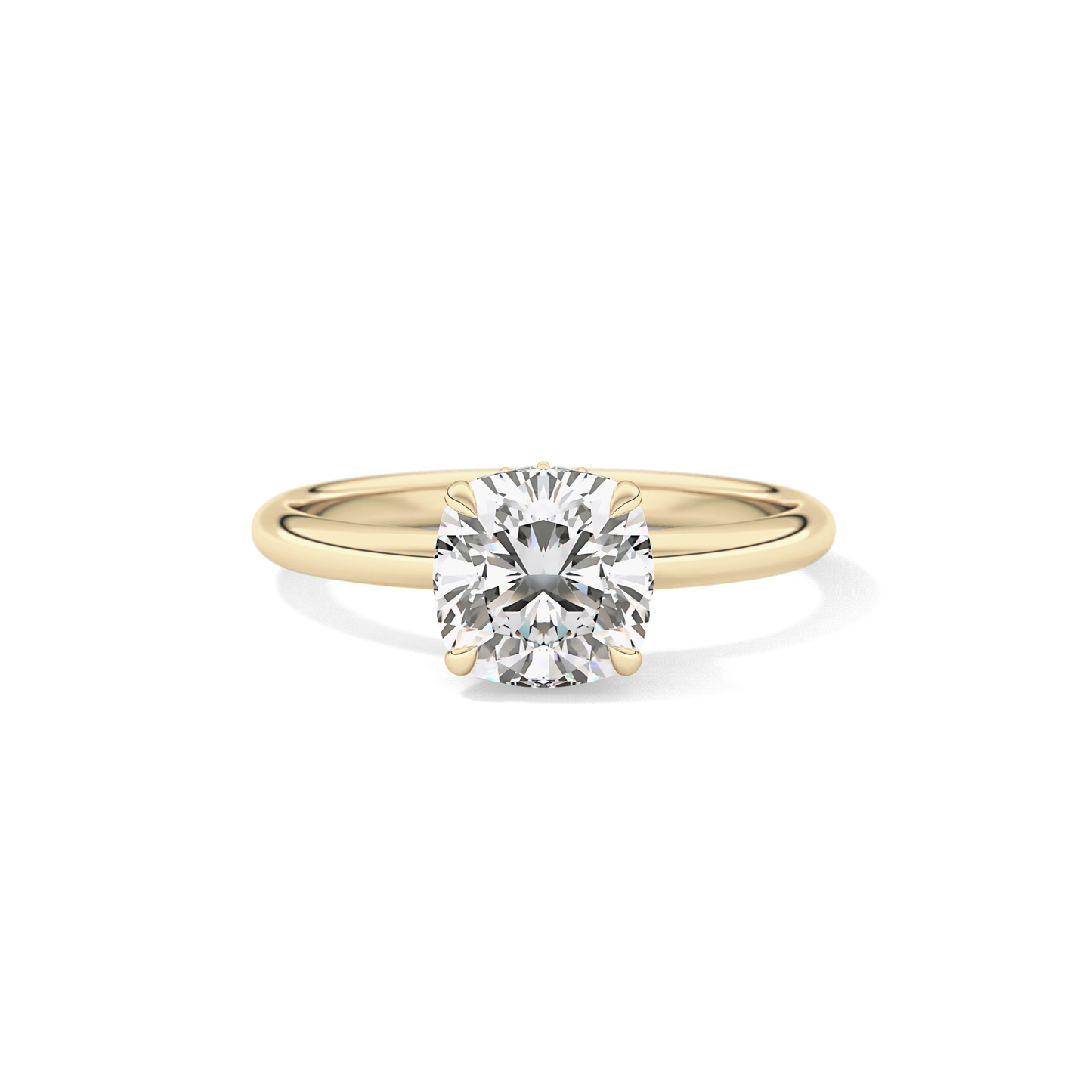 Cushion Hidden Halo Lab Grown Diamond Engagement Ring
