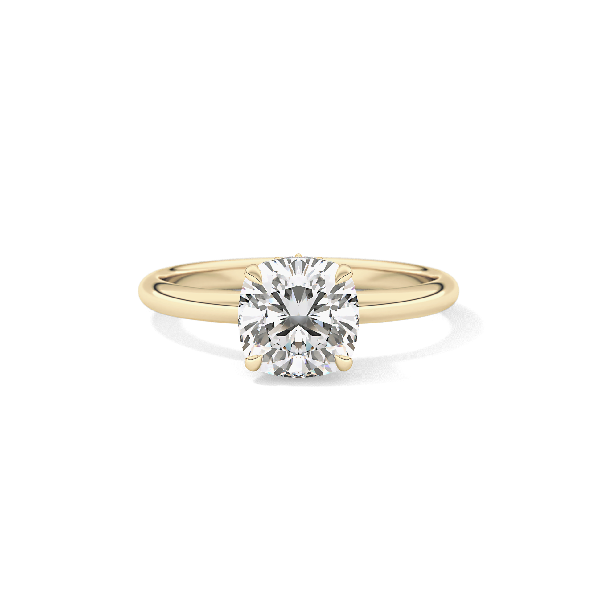 Cushion Hidden Halo Lab Grown Diamond Engagement Ring