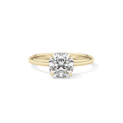 Cushion Hidden Halo Lab Grown Diamond Engagement Ring