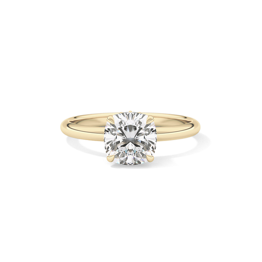 Cushion Hidden Halo Lab Grown Diamond Engagement Ring