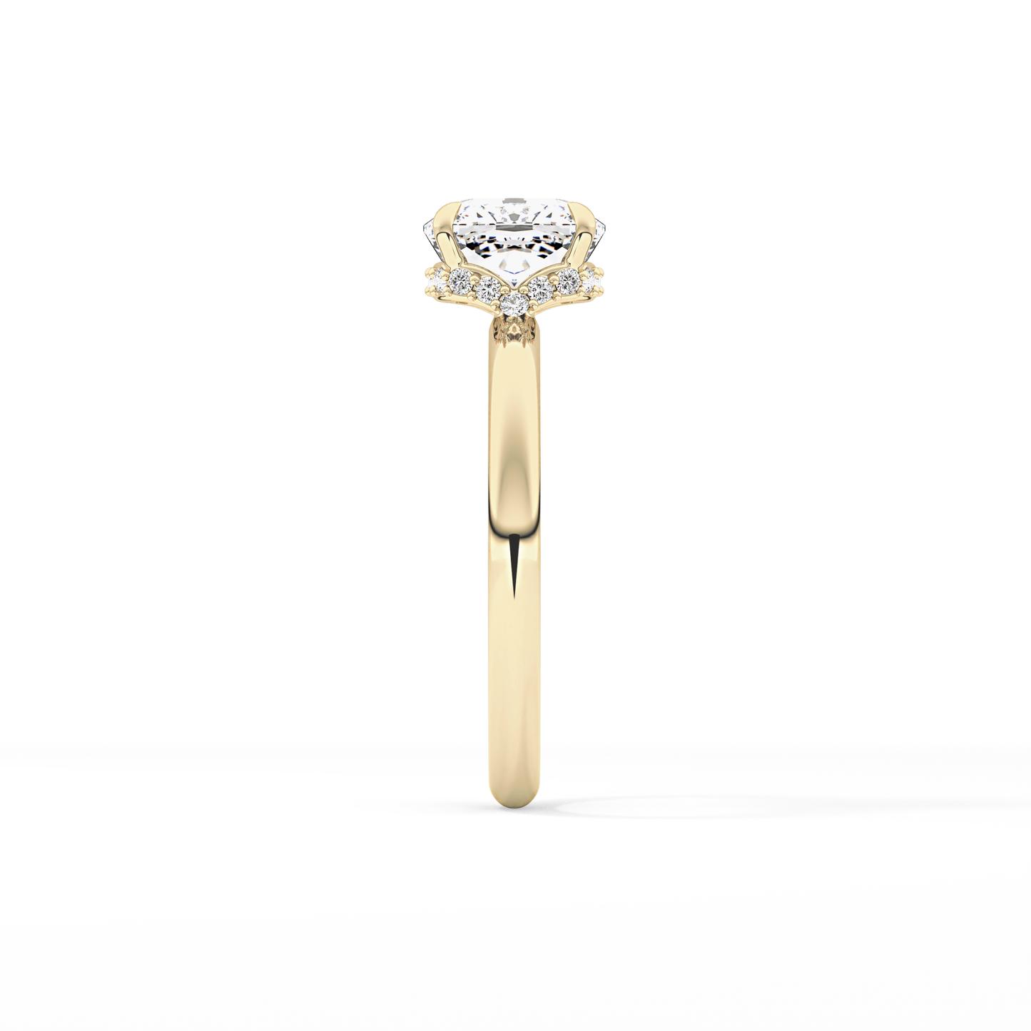 Cushion Hidden Halo Lab Grown Diamond Engagement Ring