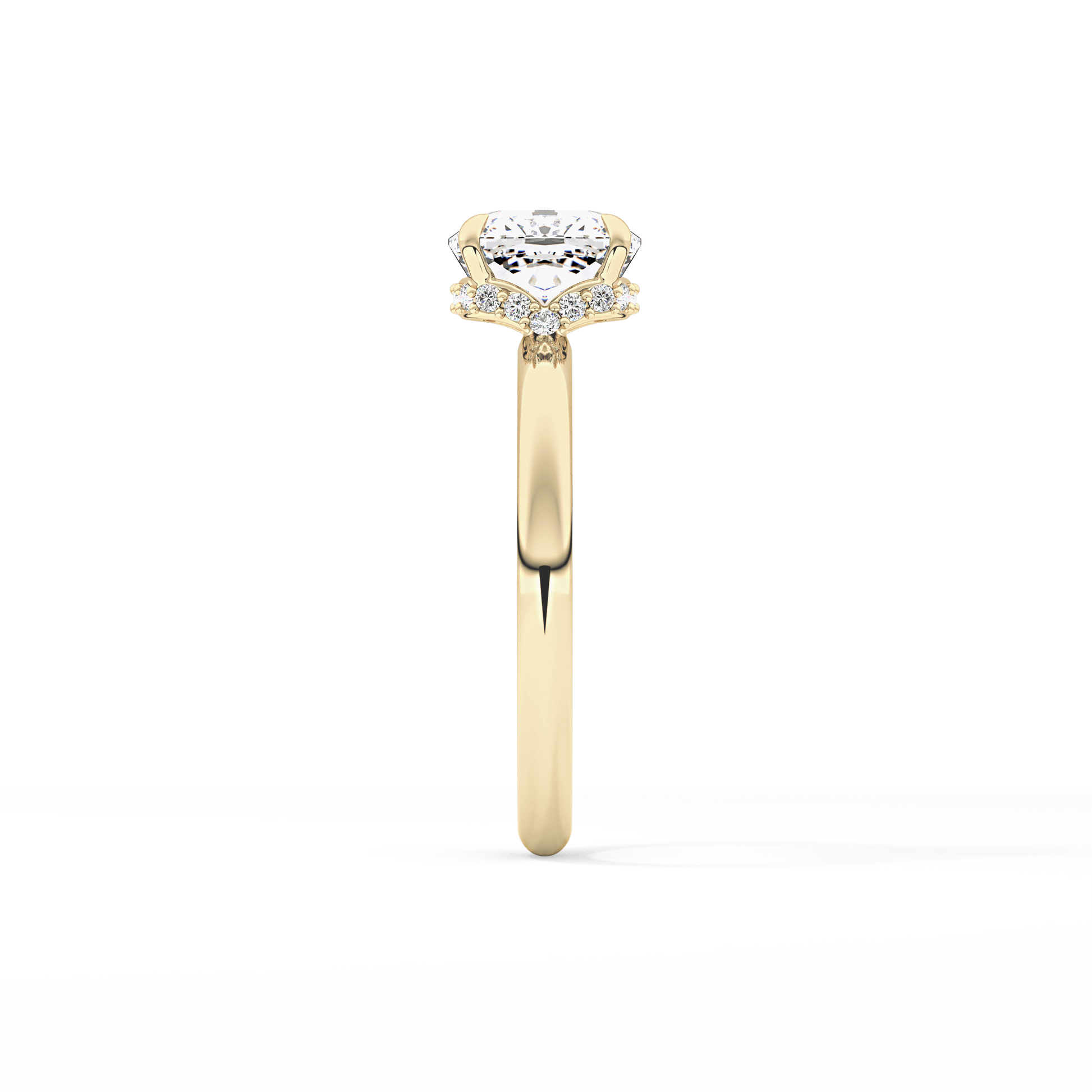 Cushion Hidden Halo Lab Grown Diamond Engagement Ring