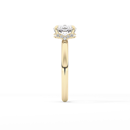 Cushion Hidden Halo Lab Grown Diamond Engagement Ring