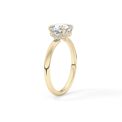 Cushion Hidden Halo Lab Grown Diamond Engagement Ring