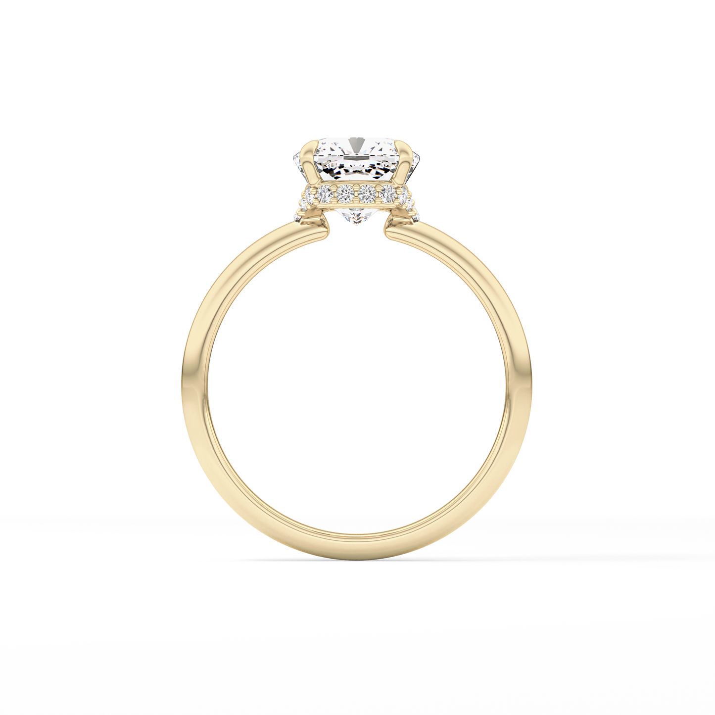 Cushion Hidden Halo Lab Grown Diamond Engagement Ring