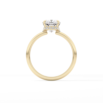 Cushion Hidden Halo Lab Grown Diamond Engagement Ring