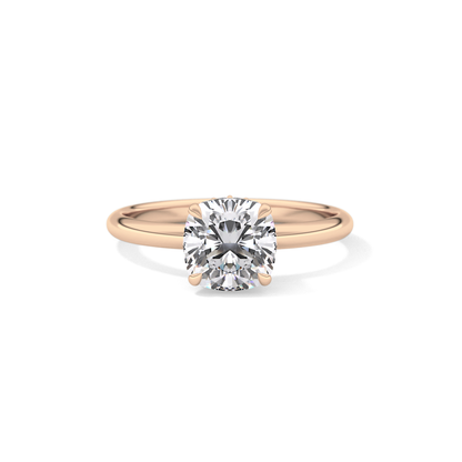 Cushion Hidden Halo Lab Grown Diamond Engagement Ring