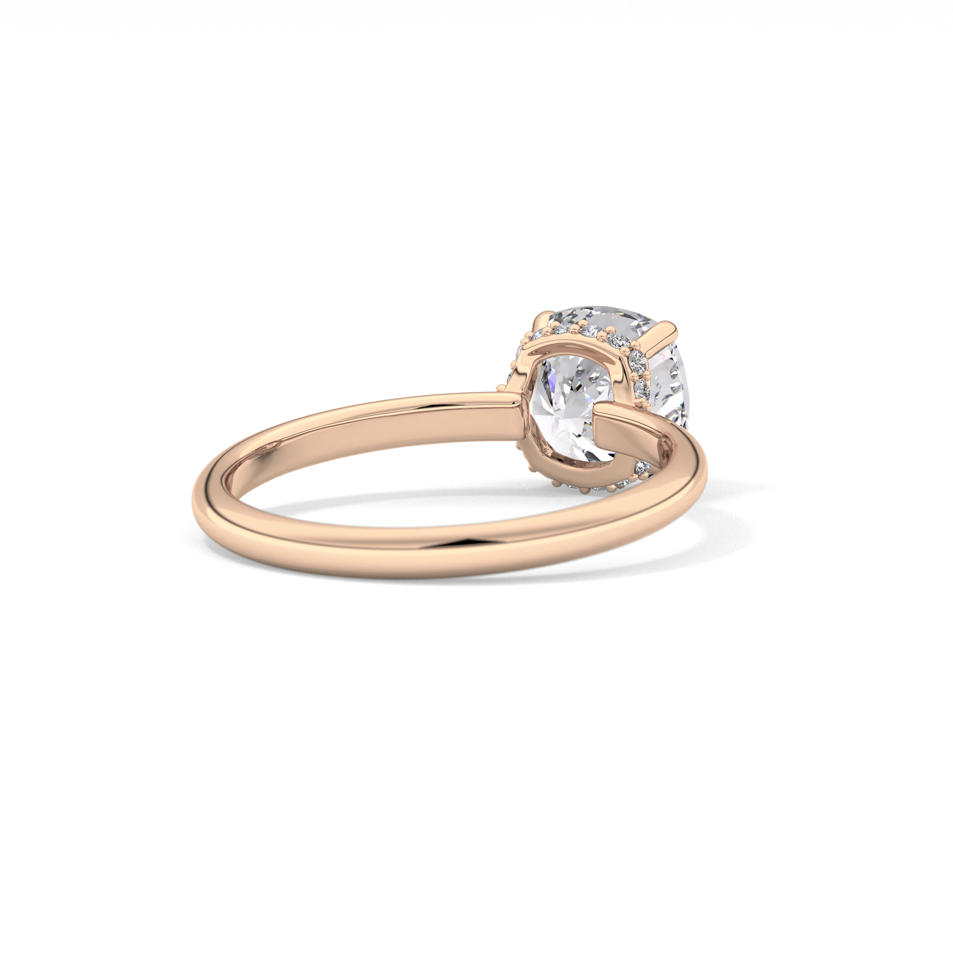 Cushion Hidden Halo Lab Grown Diamond Engagement Ring