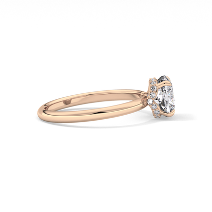 Cushion Hidden Halo Lab Grown Diamond Engagement Ring