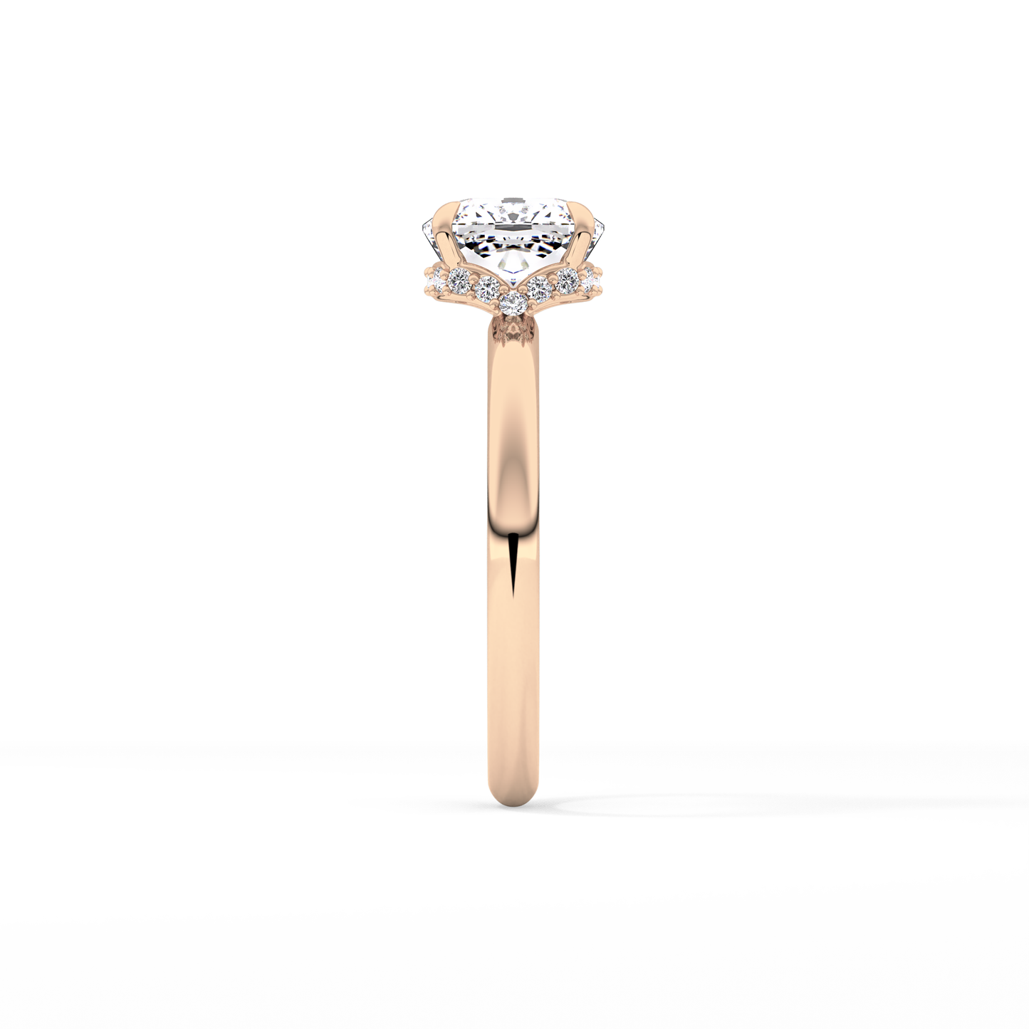 Cushion Hidden Halo Lab Grown Diamond Engagement Ring