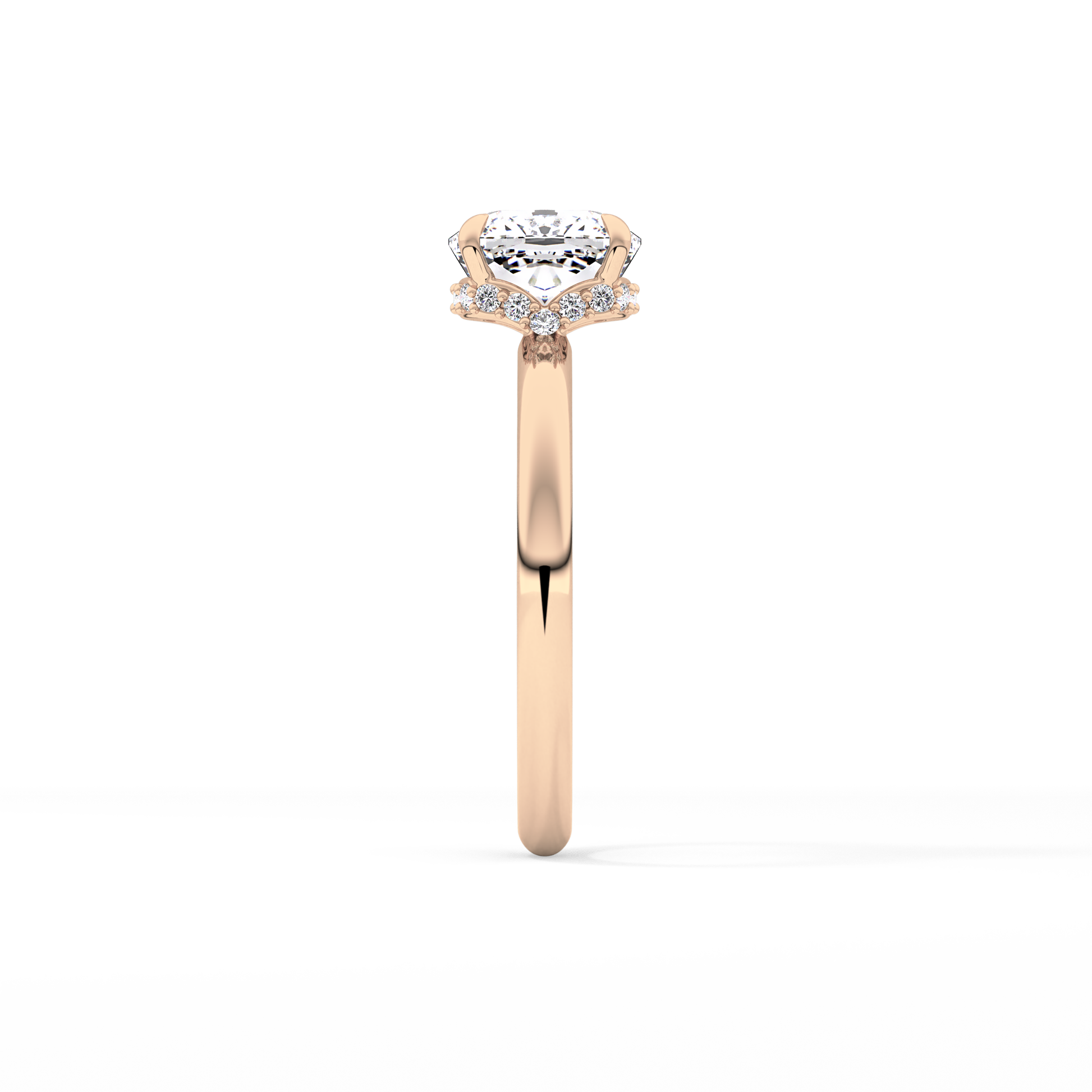 Cushion Hidden Halo Lab Grown Diamond Engagement Ring