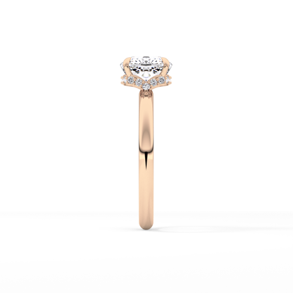 Cushion Hidden Halo Lab Grown Diamond Engagement Ring