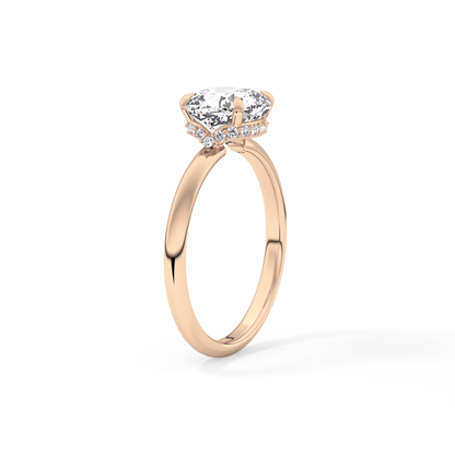 Cushion Hidden Halo Lab Grown Diamond Engagement Ring