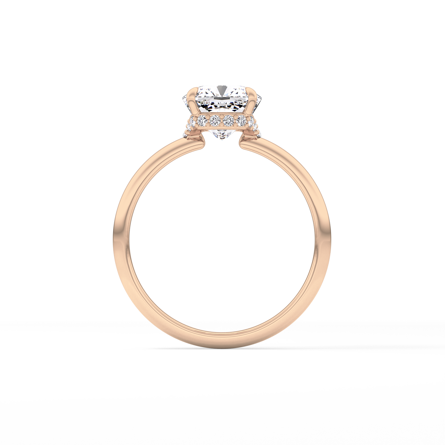 Cushion Hidden Halo Lab Grown Diamond Engagement Ring