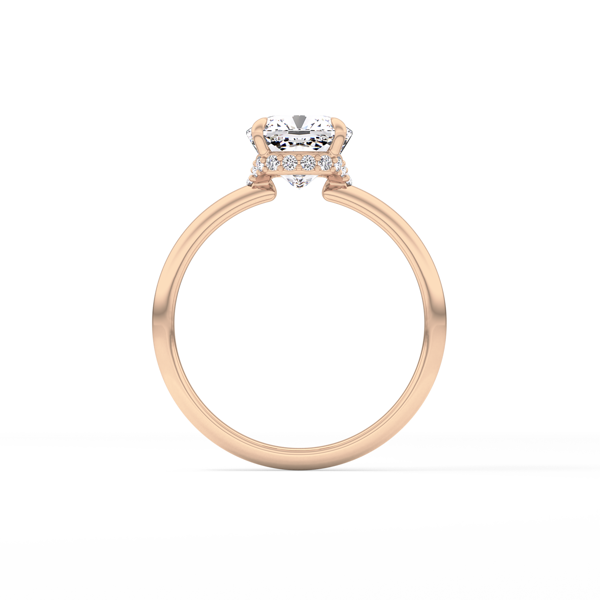 Cushion Hidden Halo Lab Grown Diamond Engagement Ring