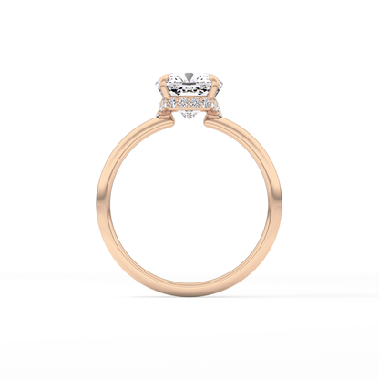 Cushion Hidden Halo Lab Grown Diamond Engagement Ring