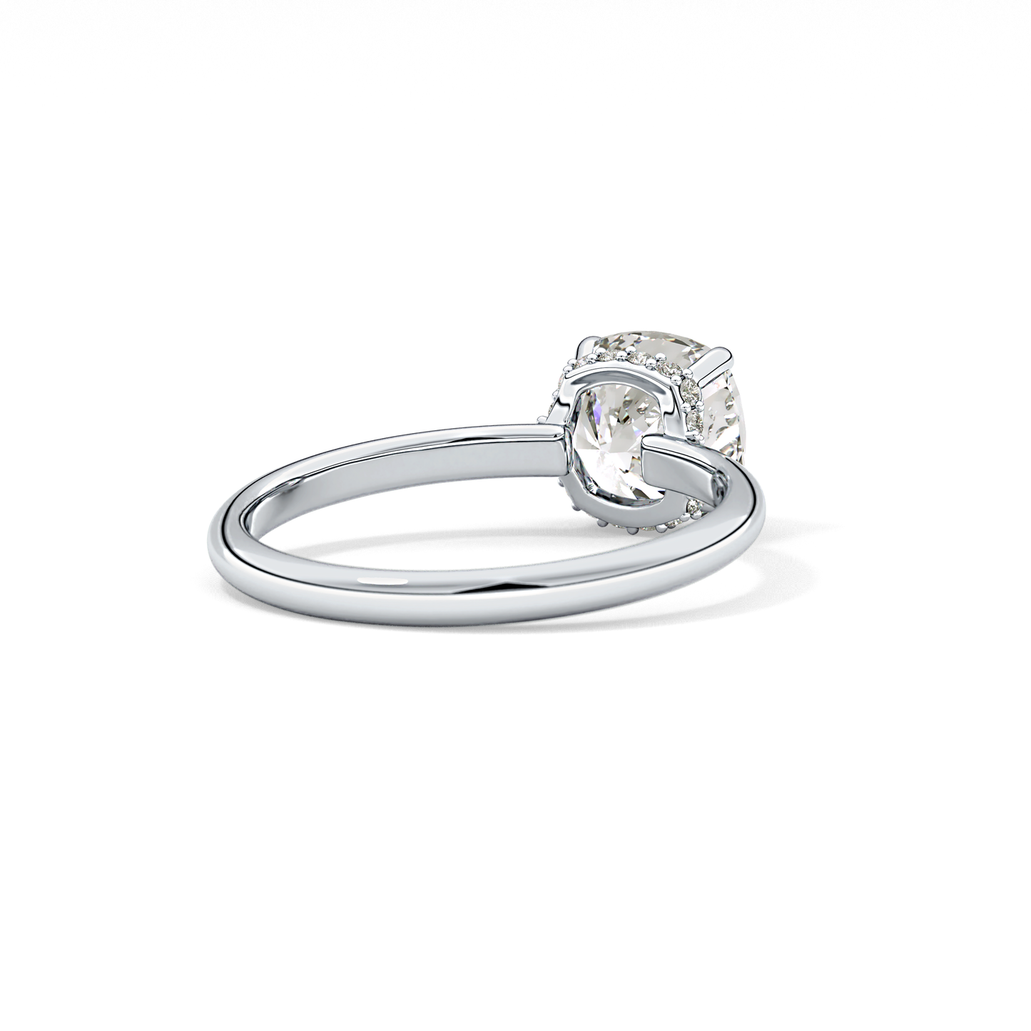 Cushion Hidden Halo Lab Grown Diamond Engagement Ring