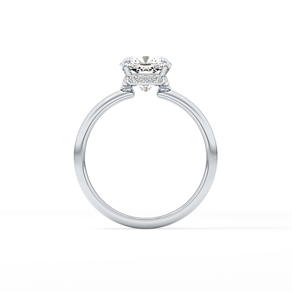 Cushion Hidden Halo Lab Grown Diamond Engagement Ring