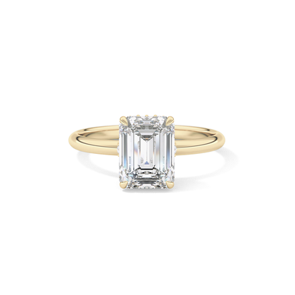 Emerald Hidden Halo Lab Grown Diamond Engagement Ring