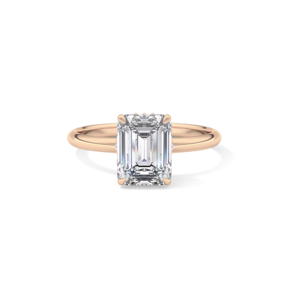 Emerald Hidden Halo Lab Grown Diamond Engagement Ring
