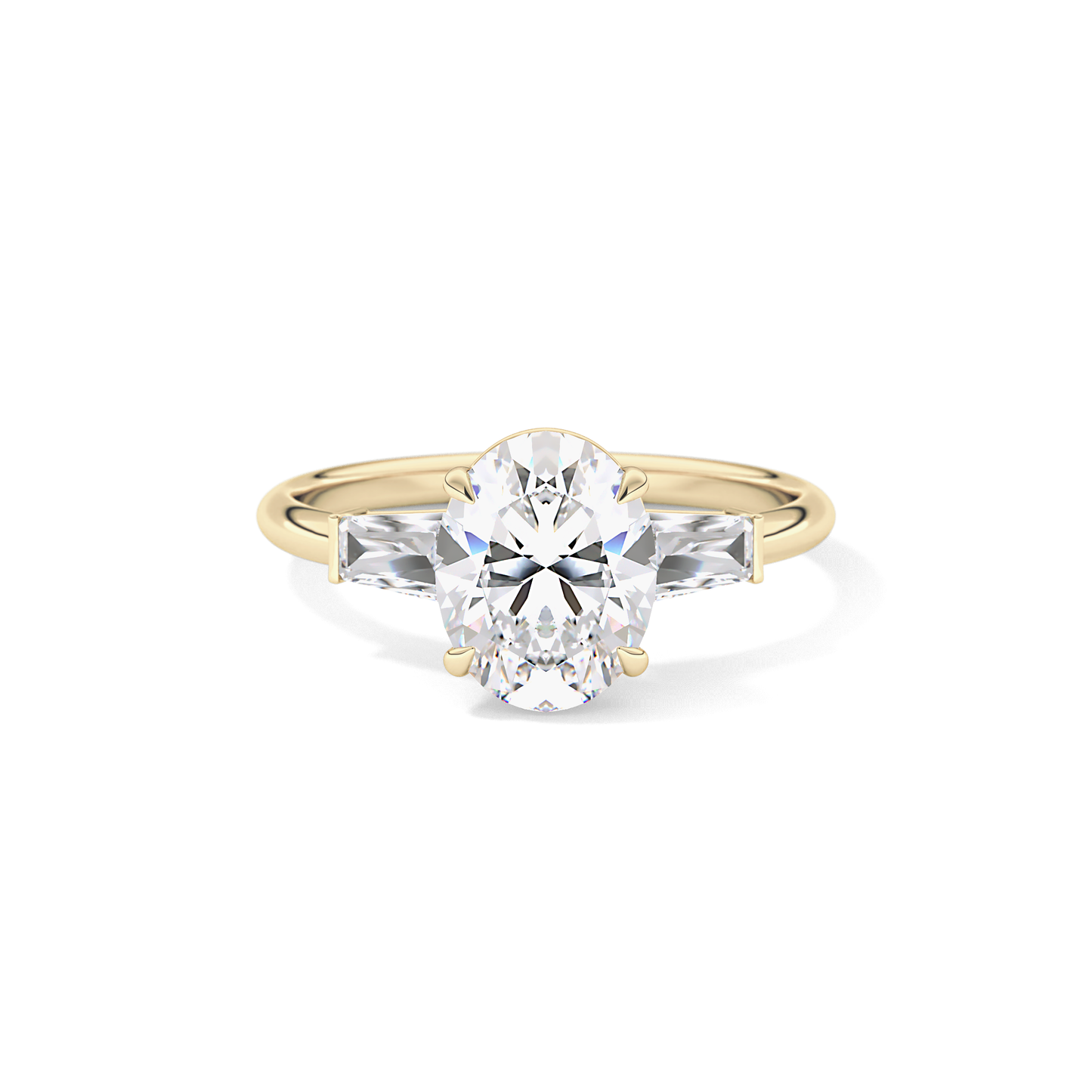 Oval Three Stone Lab Grown Diamond Engagement Ring