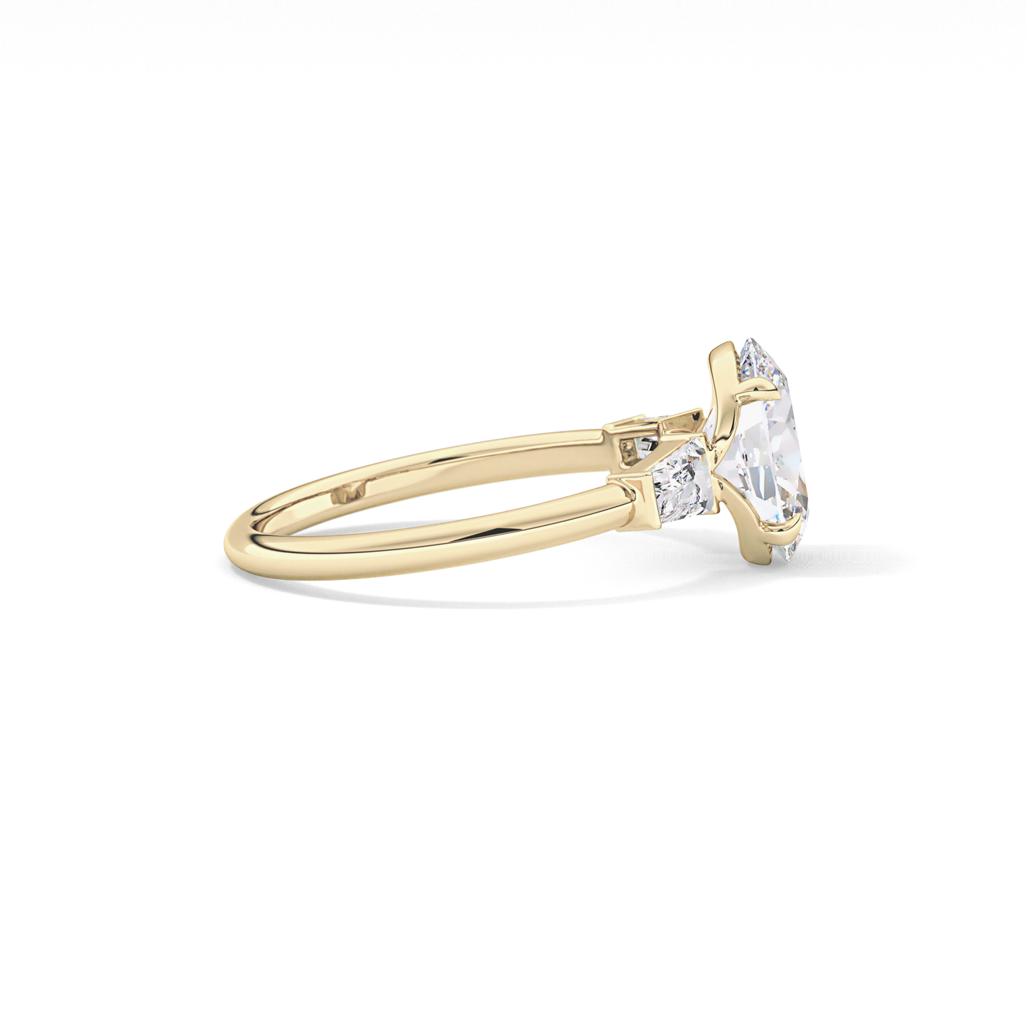 Oval Three Stone Lab Grown Diamond Engagement Ring