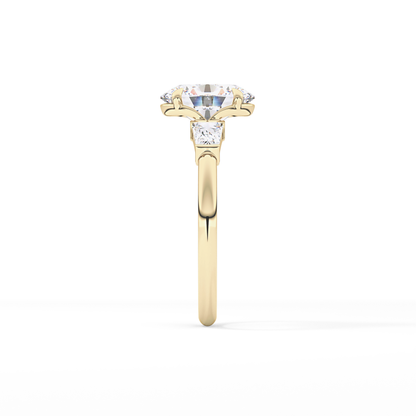 Oval Three Stone Lab Grown Diamond Engagement Ring