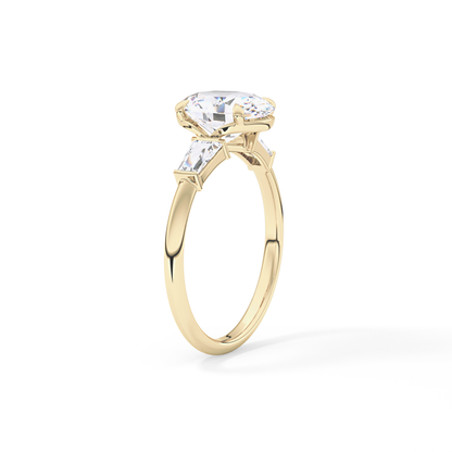 Oval Three Stone Lab Grown Diamond Engagement Ring