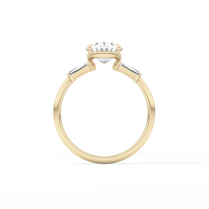 Oval Three Stone Lab Grown Diamond Engagement Ring