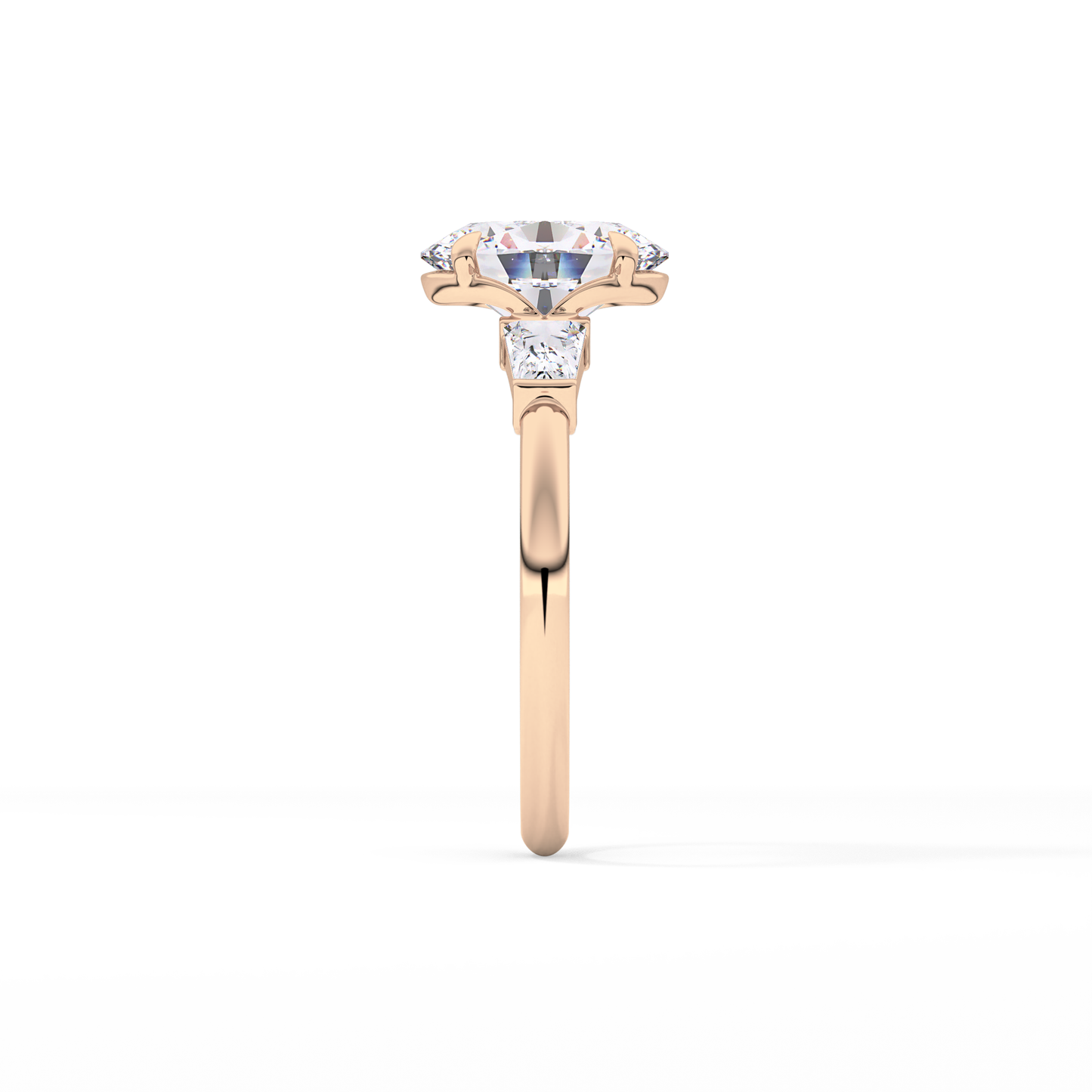 Oval Three Stone Lab Grown Diamond Engagement Ring