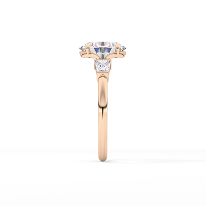Oval Three Stone Lab Grown Diamond Engagement Ring