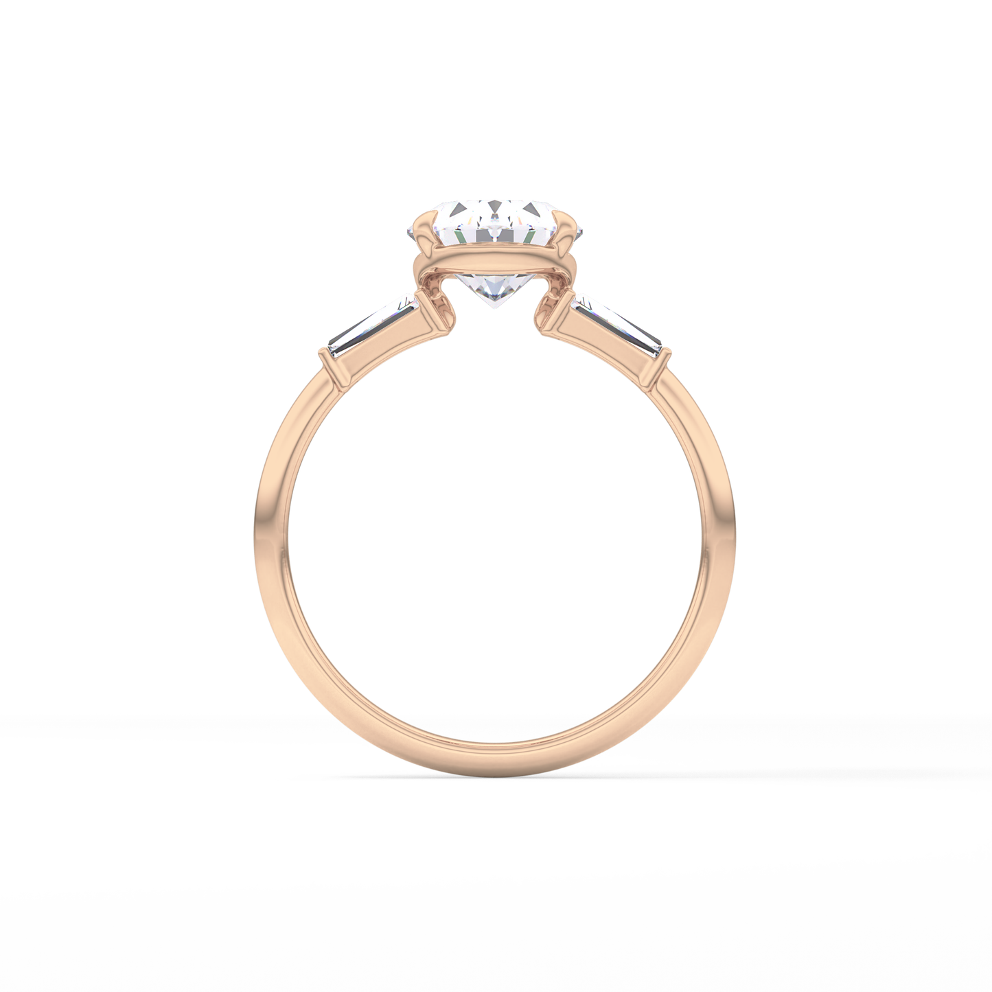 Oval Three Stone Lab Grown Diamond Engagement Ring