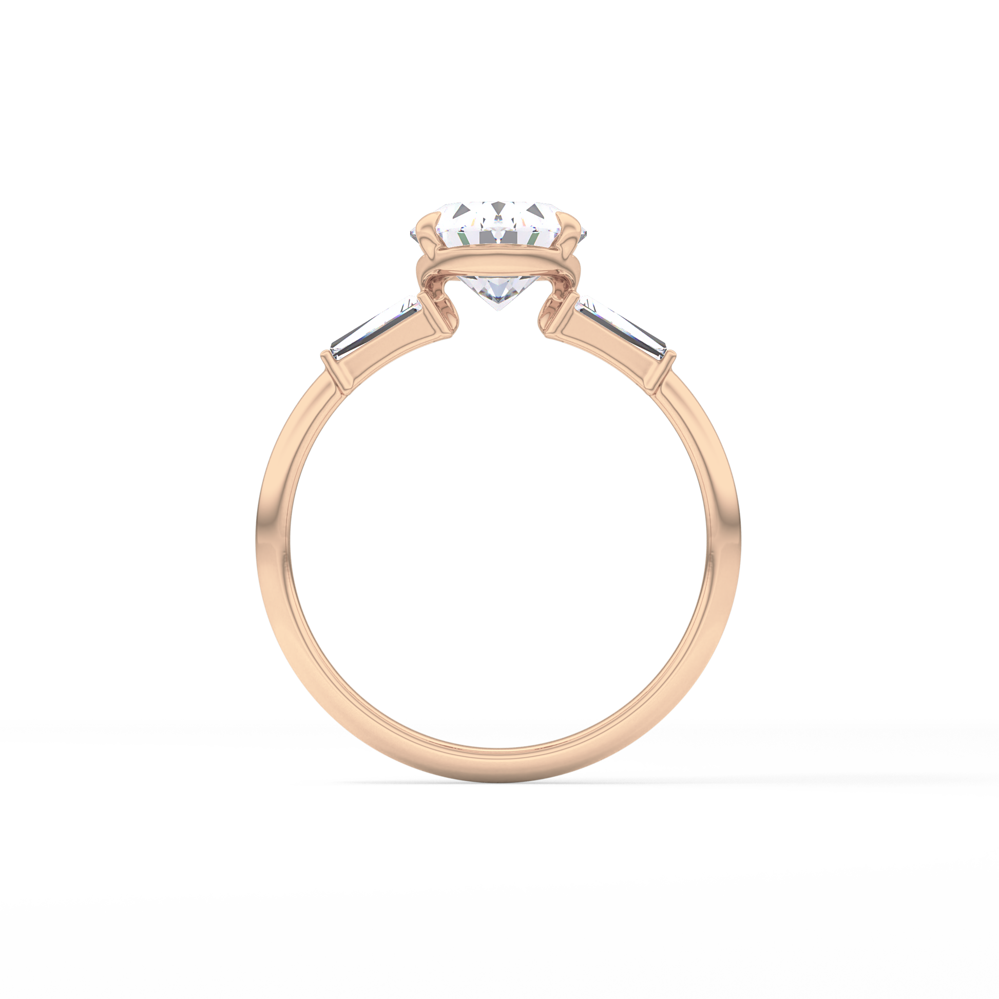 Oval Three Stone Lab Grown Diamond Engagement Ring