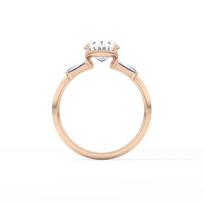 Oval Three Stone Lab Grown Diamond Engagement Ring