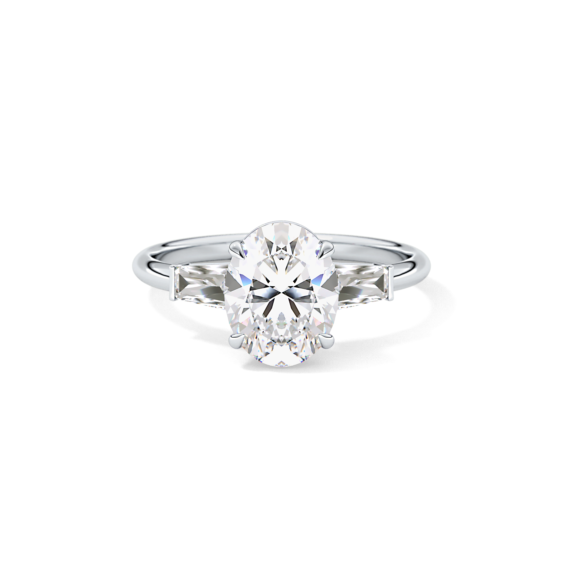 Oval Three Stone Lab Grown Diamond Engagement Ring