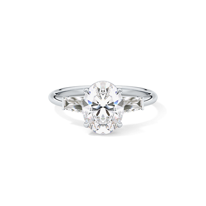 Oval Three Stone Lab Grown Diamond Engagement Ring