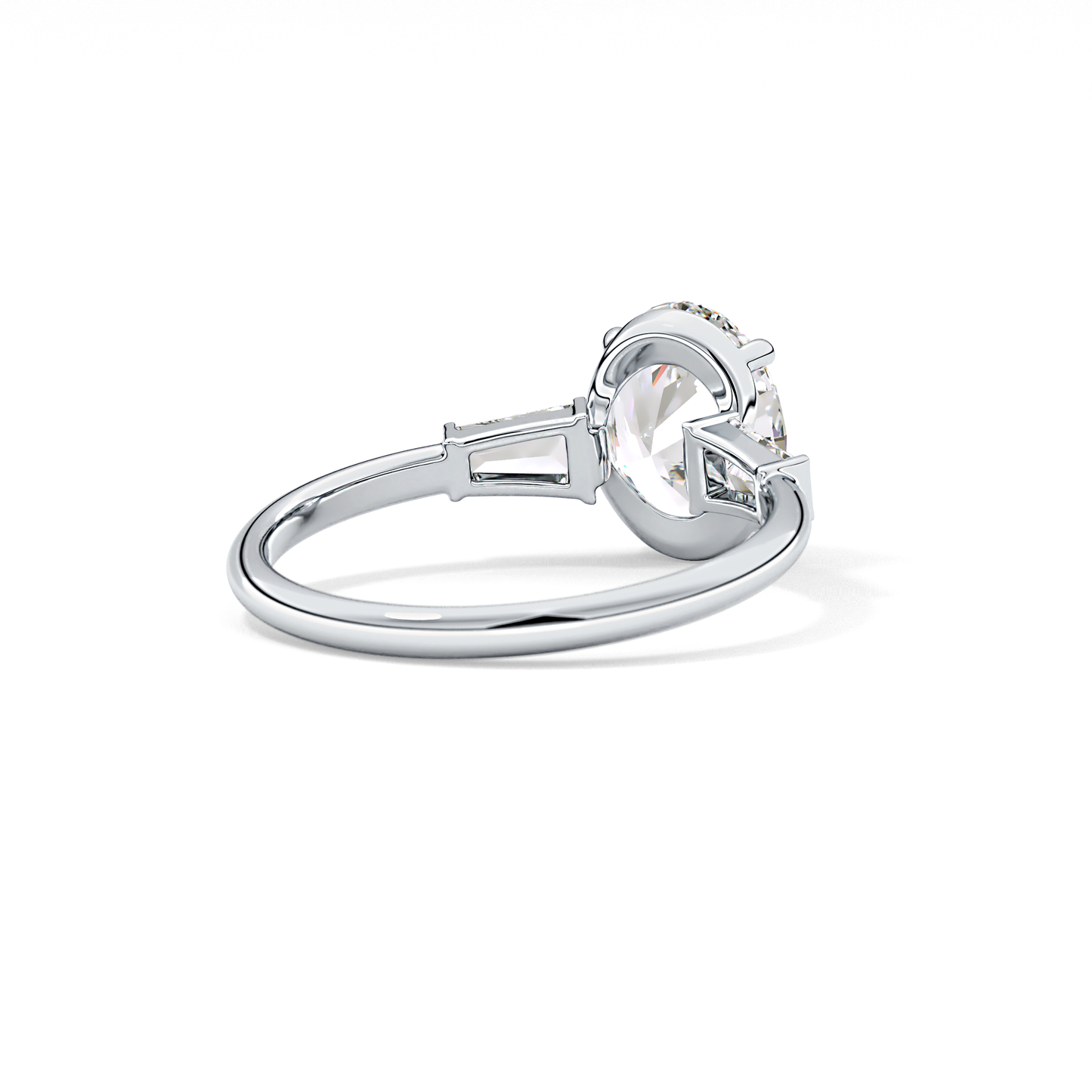 Oval Three Stone Lab Grown Diamond Engagement Ring