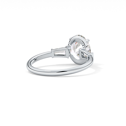 Oval Three Stone Lab Grown Diamond Engagement Ring