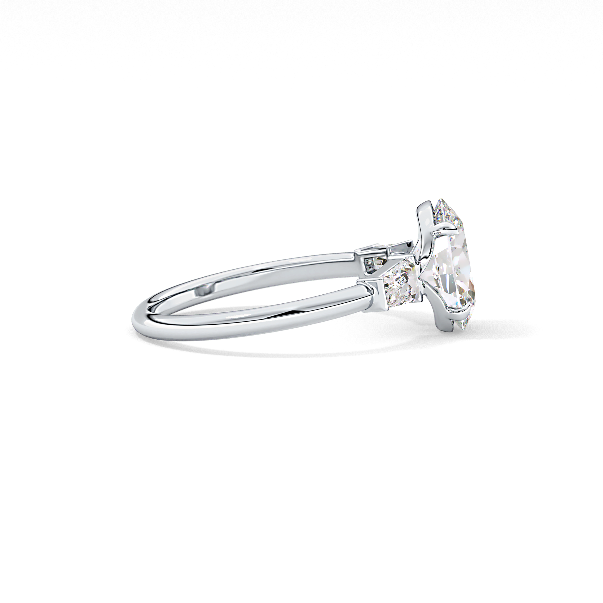Oval Three Stone Lab Grown Diamond Engagement Ring