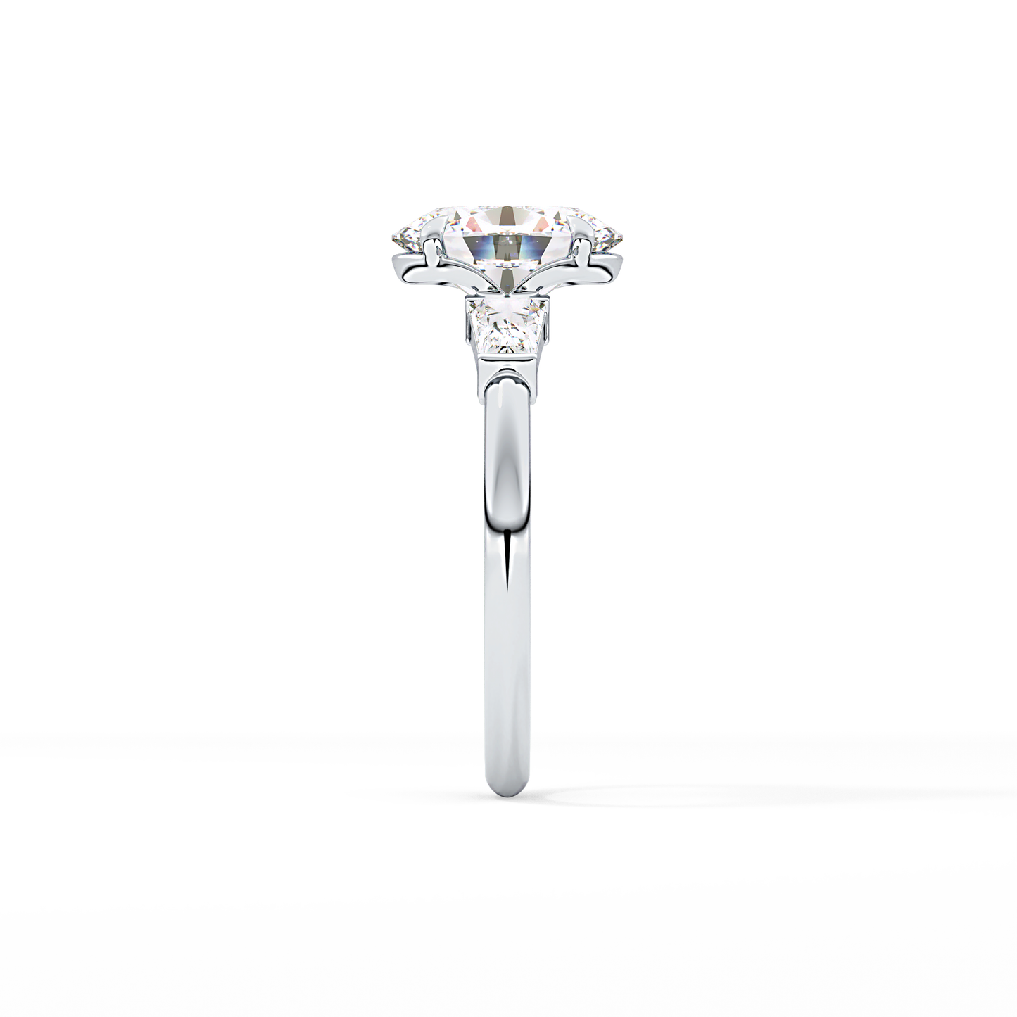Oval Three Stone Lab Grown Diamond Engagement Ring