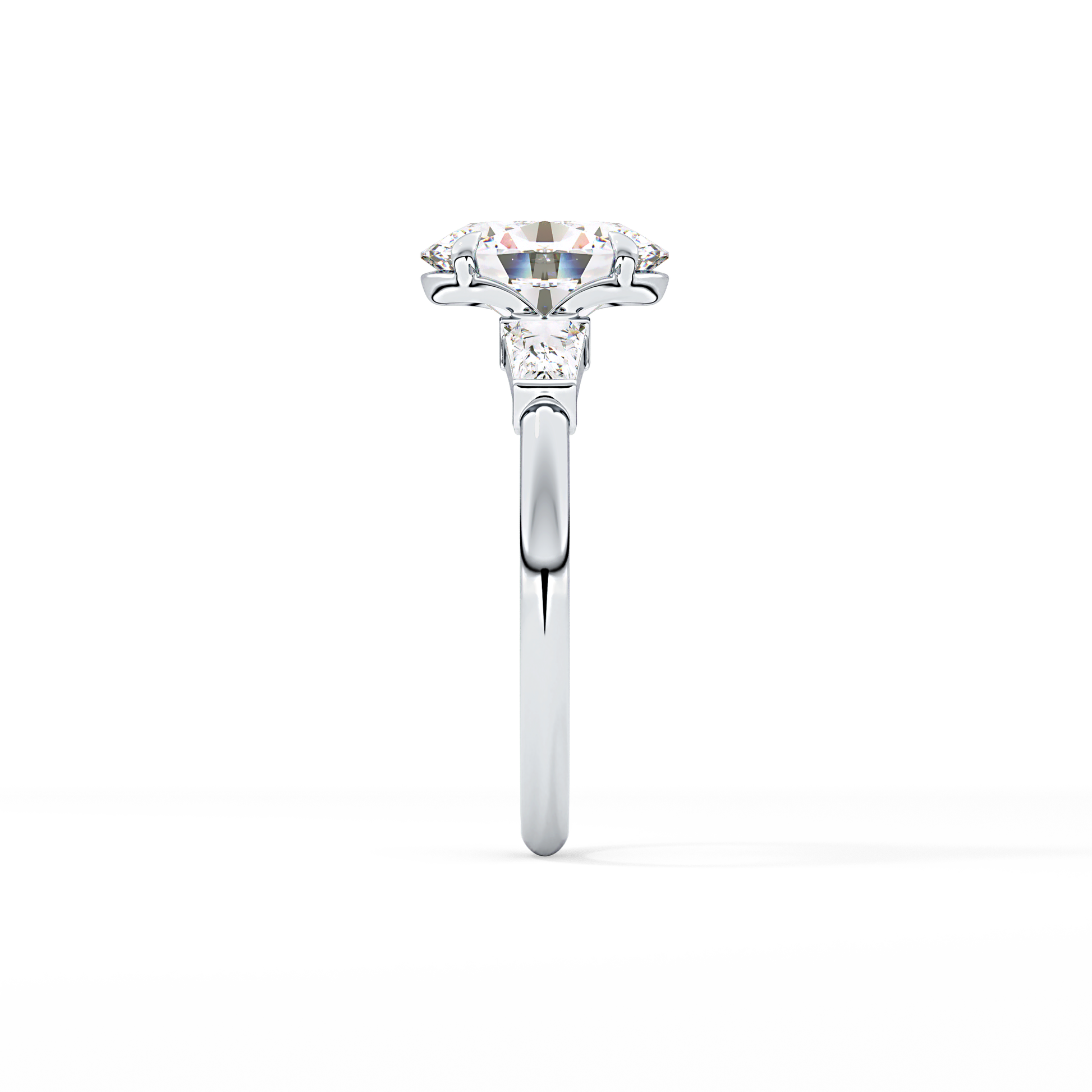 Oval Three Stone Lab Grown Diamond Engagement Ring