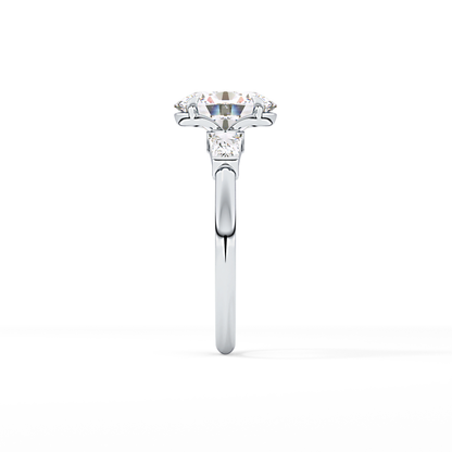 Oval Three Stone Lab Grown Diamond Engagement Ring