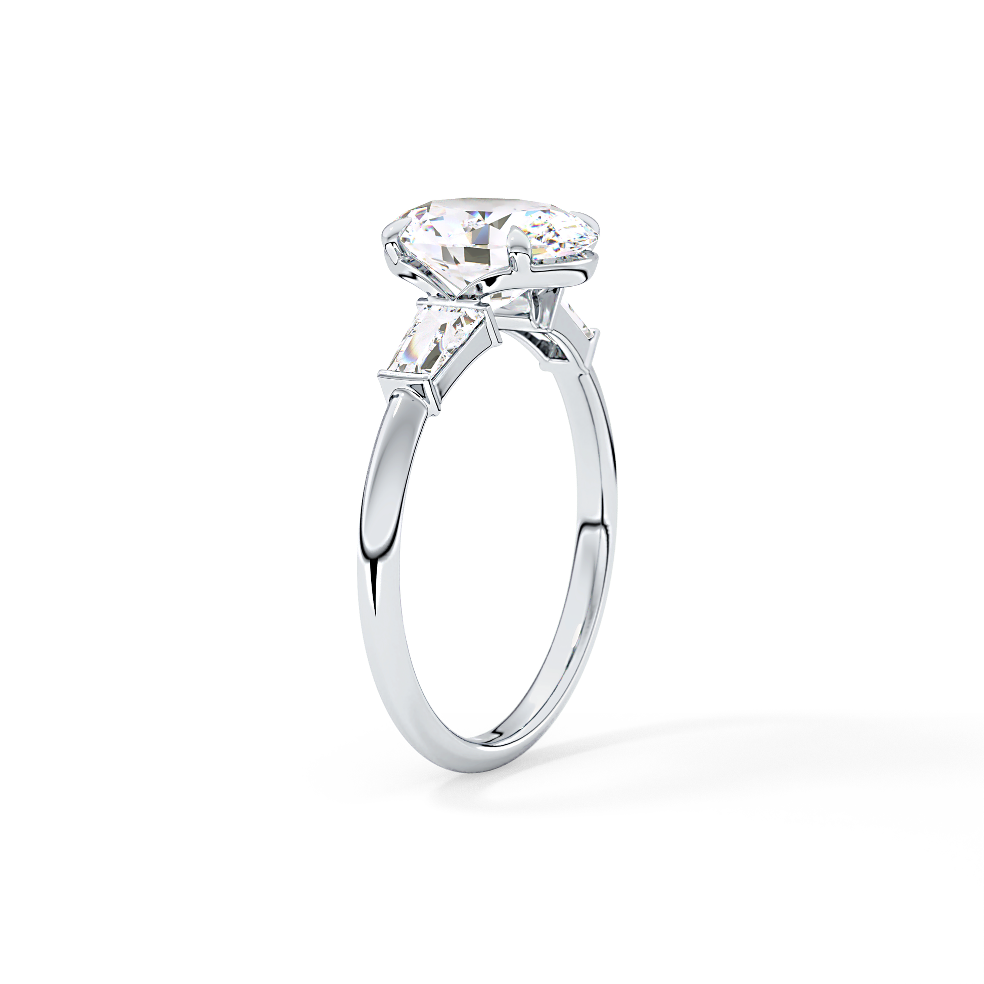 Oval Three Stone Lab Grown Diamond Engagement Ring