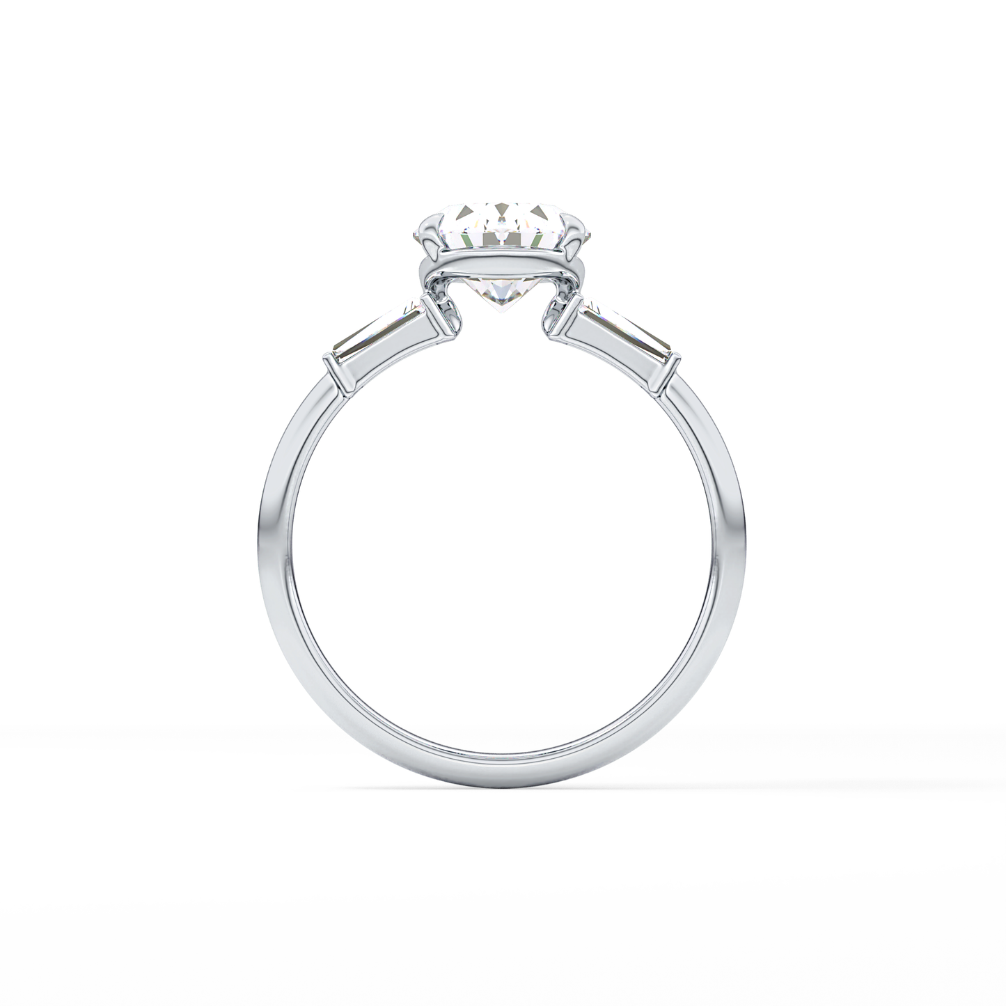 Oval Three Stone Lab Grown Diamond Engagement Ring