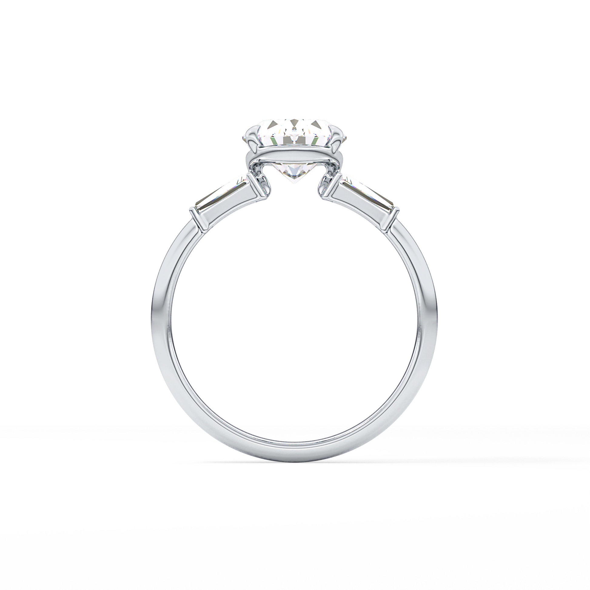 Oval Three Stone Lab Grown Diamond Engagement Ring