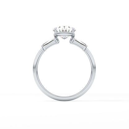 Oval Three Stone Lab Grown Diamond Engagement Ring