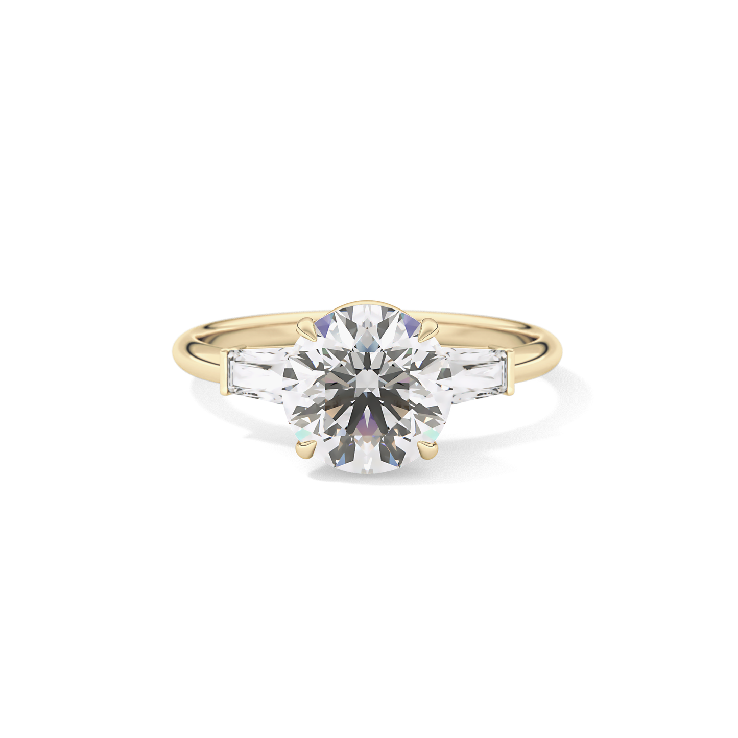 Round Three Stone Lab Grown Diamond Engagement Ring