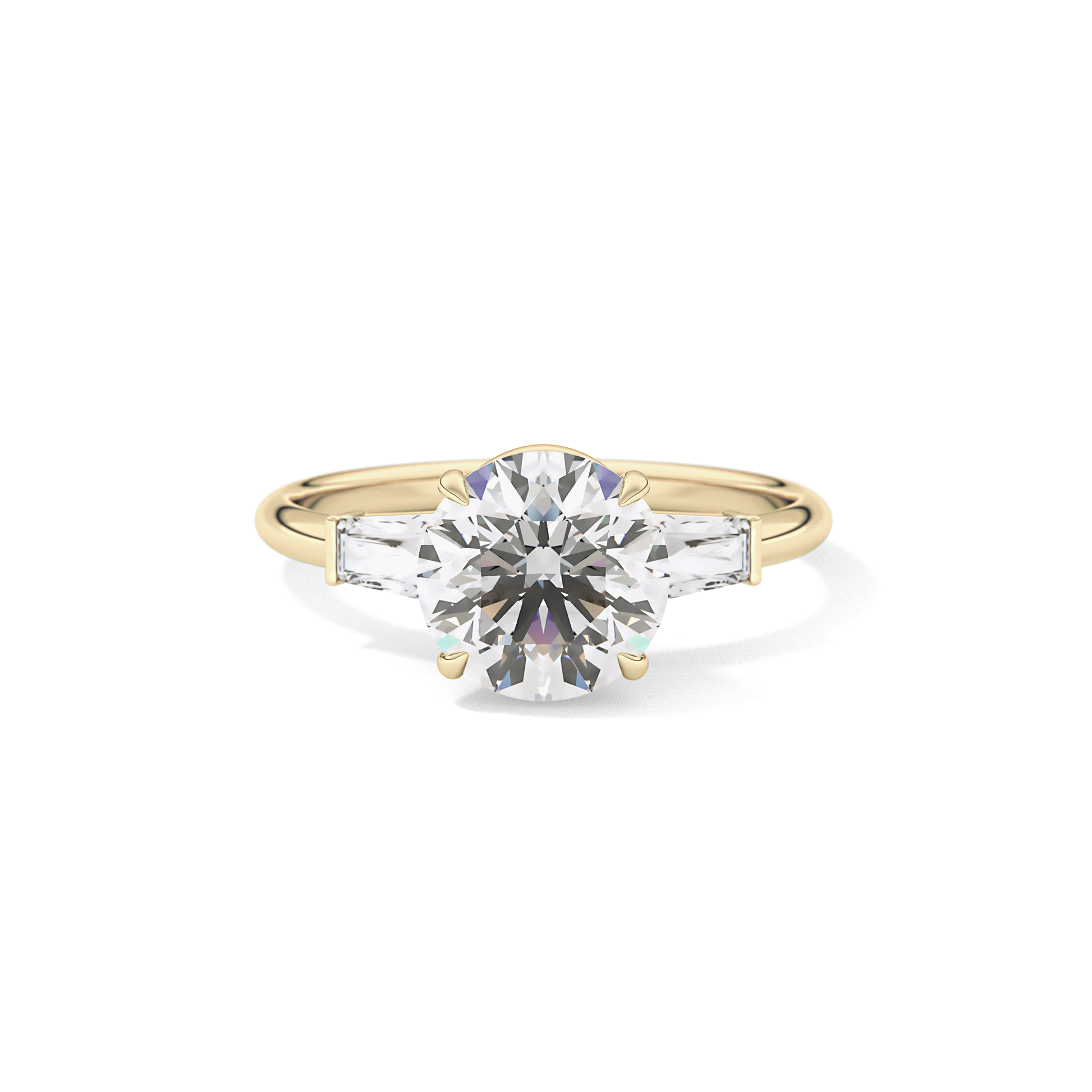 Round Three Stone Lab Grown Diamond Engagement Ring