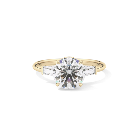 Round Three Stone Lab Grown Diamond Engagement Ring